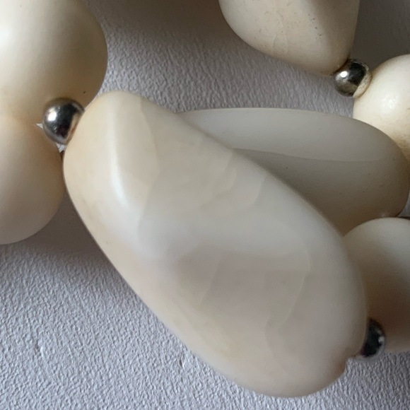 Necklace bead choker white vintage - Picture 5 of 8